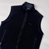 90s Patagonia SYNCHILlA パタゴニア フリース ベスト ジャケット M/ブラック メンズ ビンテージ