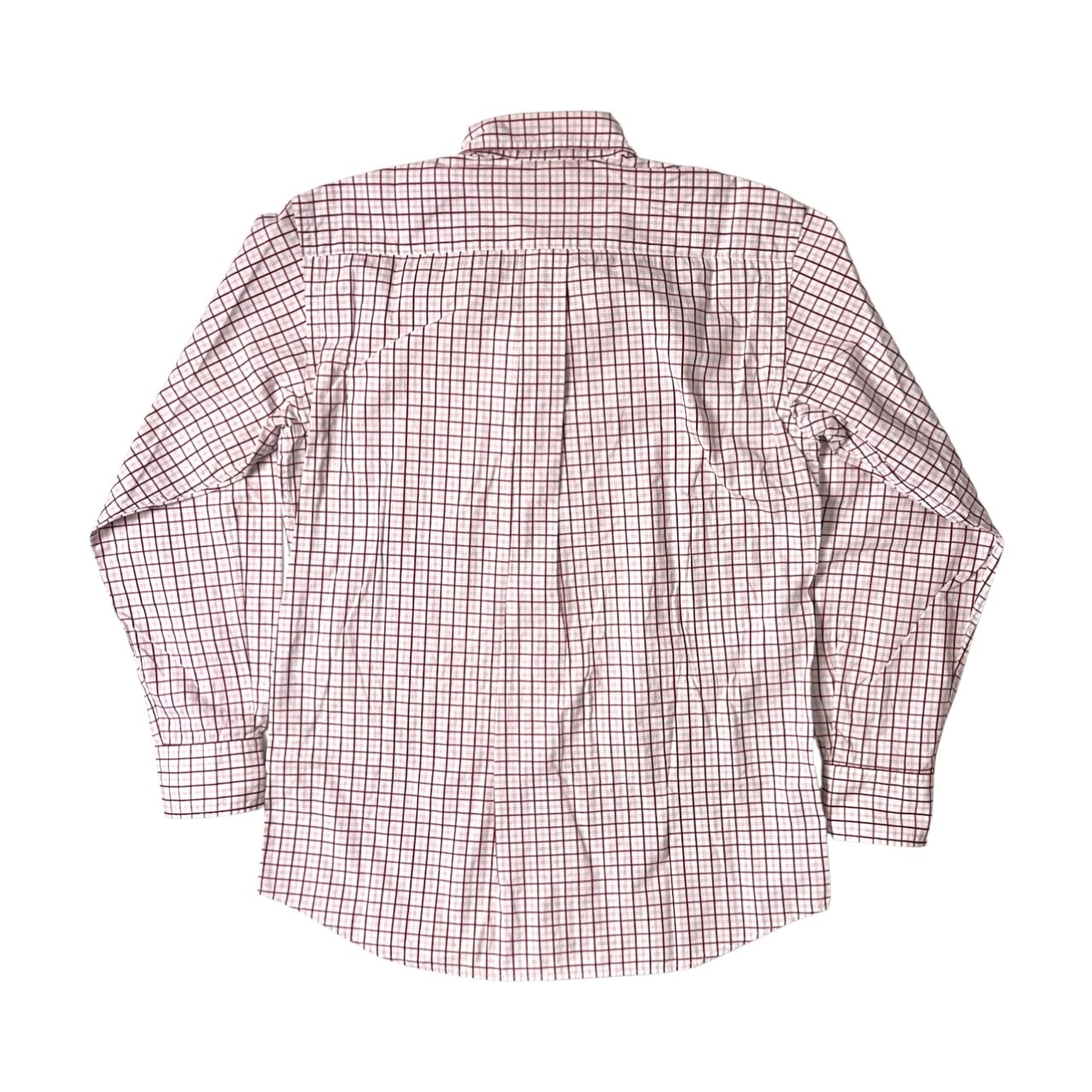 NEW YORKER ニューヨーカー チェック柄 BD 長袖シャツ M/ホワイト レッド