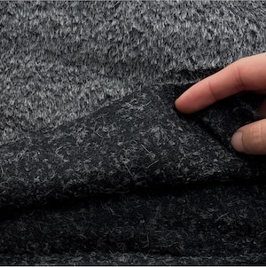 ★TC407◆2m◆ウールアクリル混ファー生地◆ダークグレー