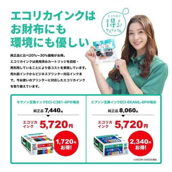 エコリカ キヤノン BCI-351+350/6MP対応リサイクルインク 6色パック EC