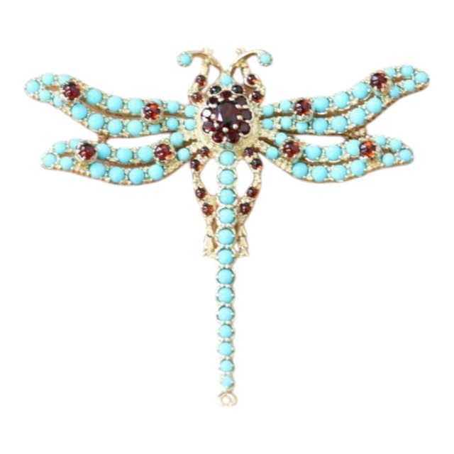 K10 2.92ct ﾄﾙｺ/1.34ct ｶﾞｰﾈｯﾄ ﾌﾞﾛｰﾁ