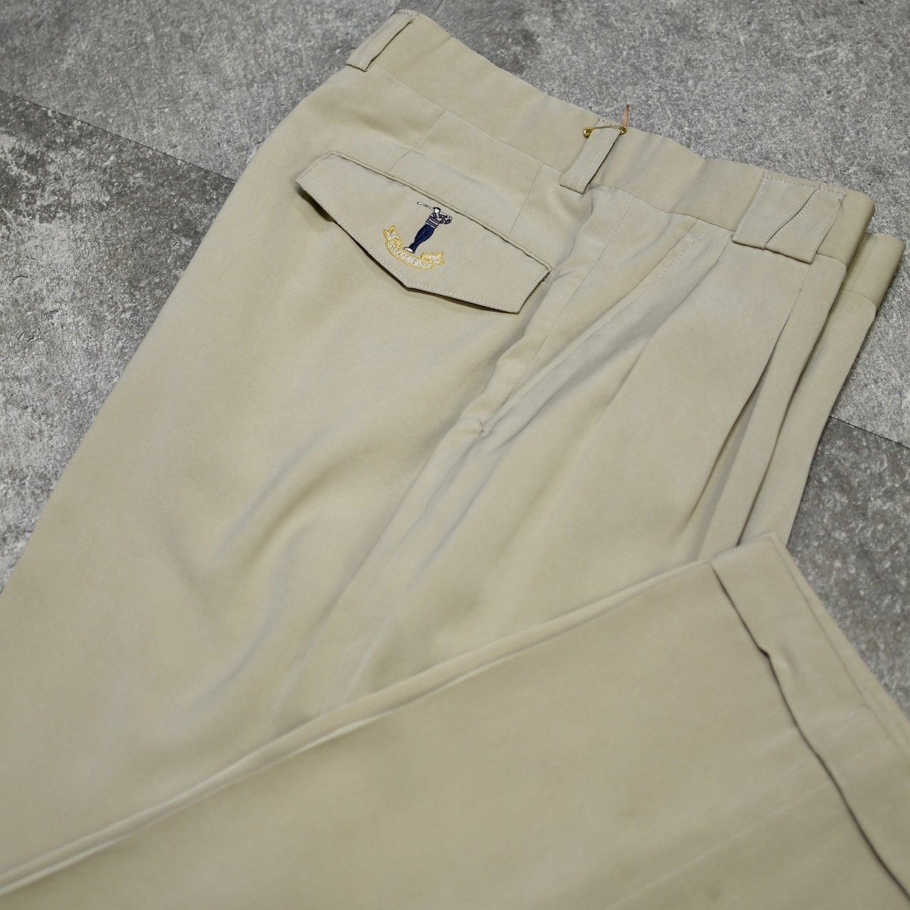 drape silhouette golf embroidery 2tuck slacks