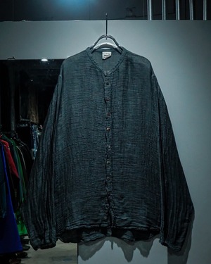 【add (C) vintage】 "La Bottega di Burunella" lGray Color Linen Vintage Loose Nocolour L/S Shirt