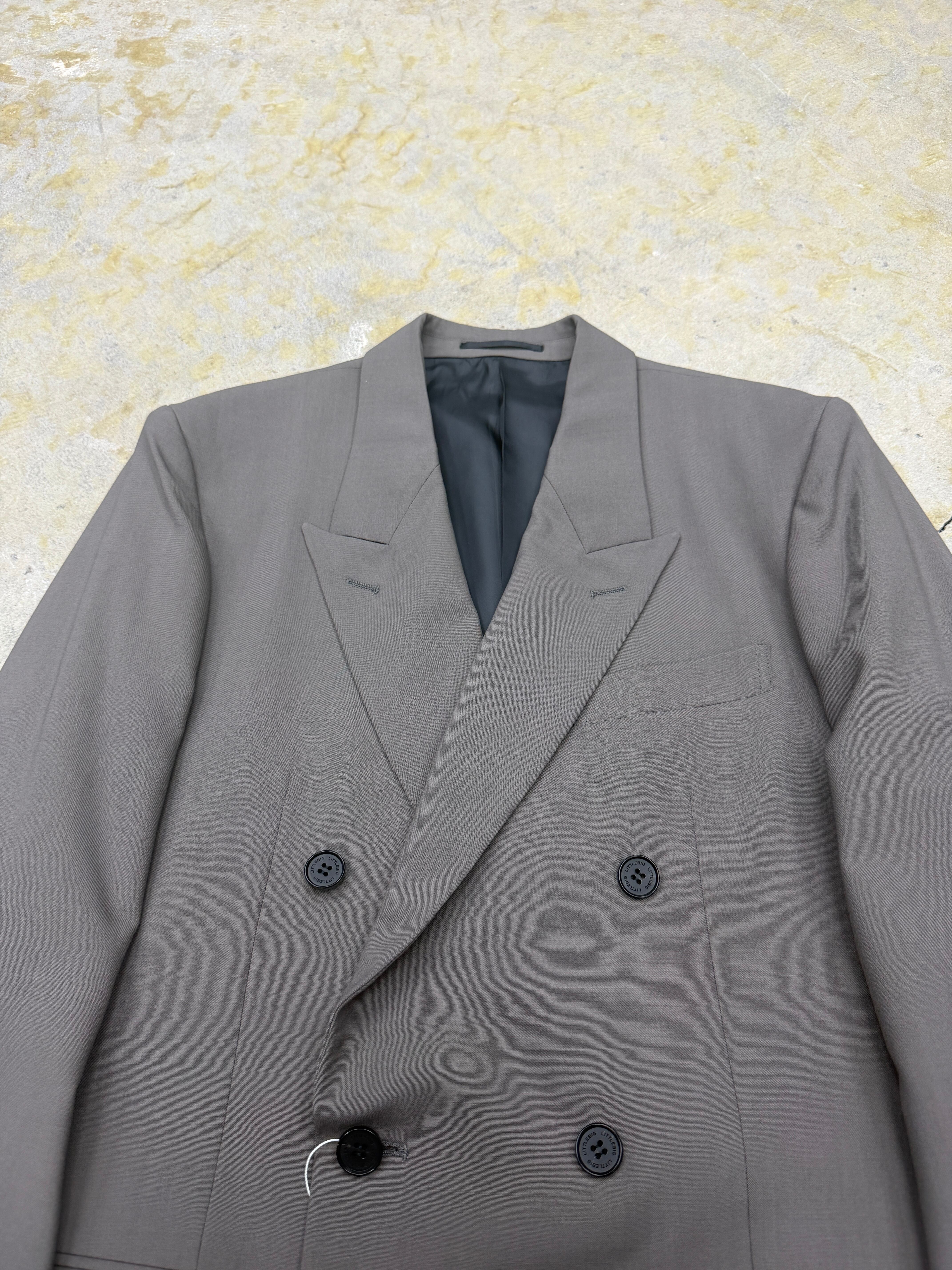 LITTLEBIG | Wool Double Breasted Jacket | Grey | HOWDAY