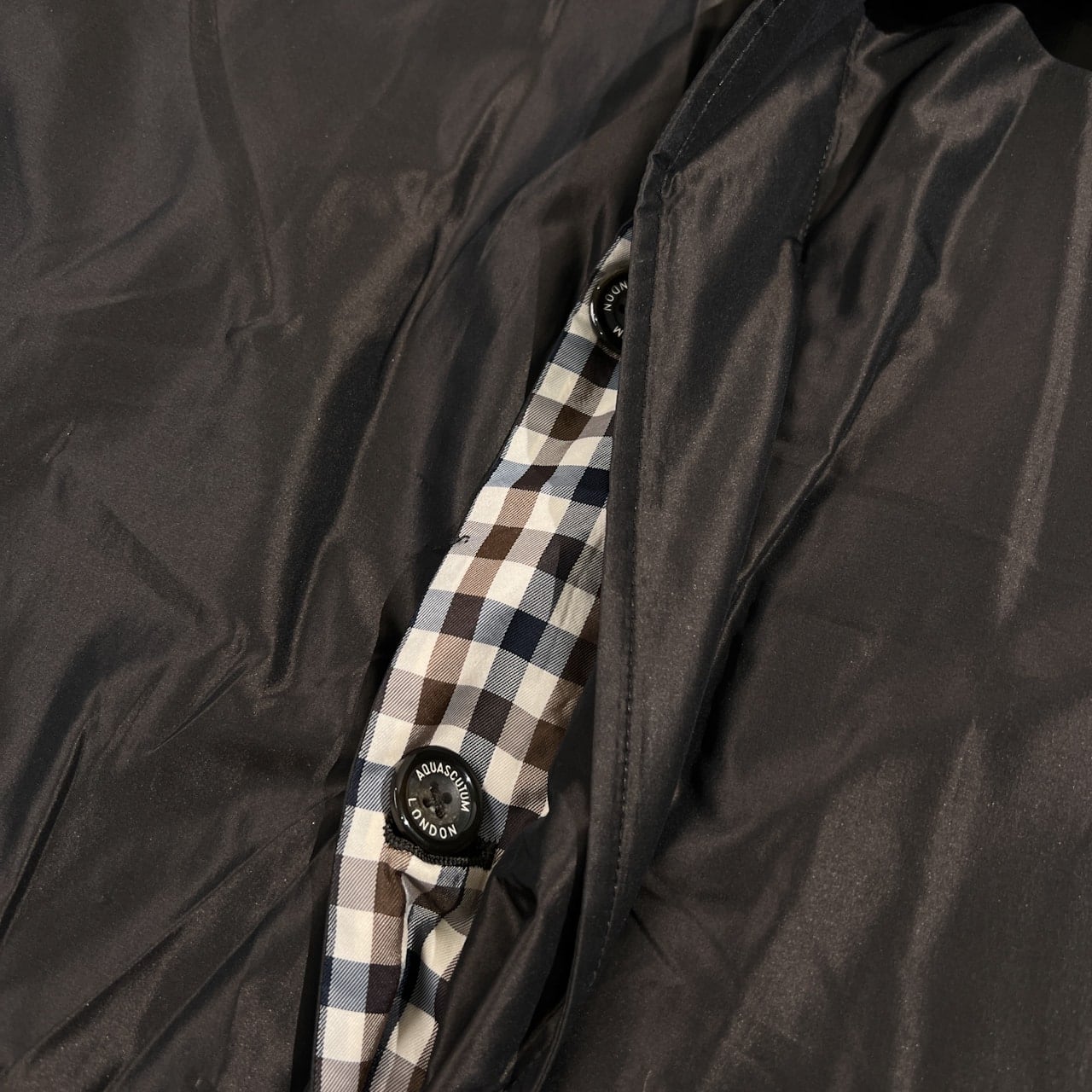 90s Aquascutum アクアスキュータム ダウンライナー付き シルク混