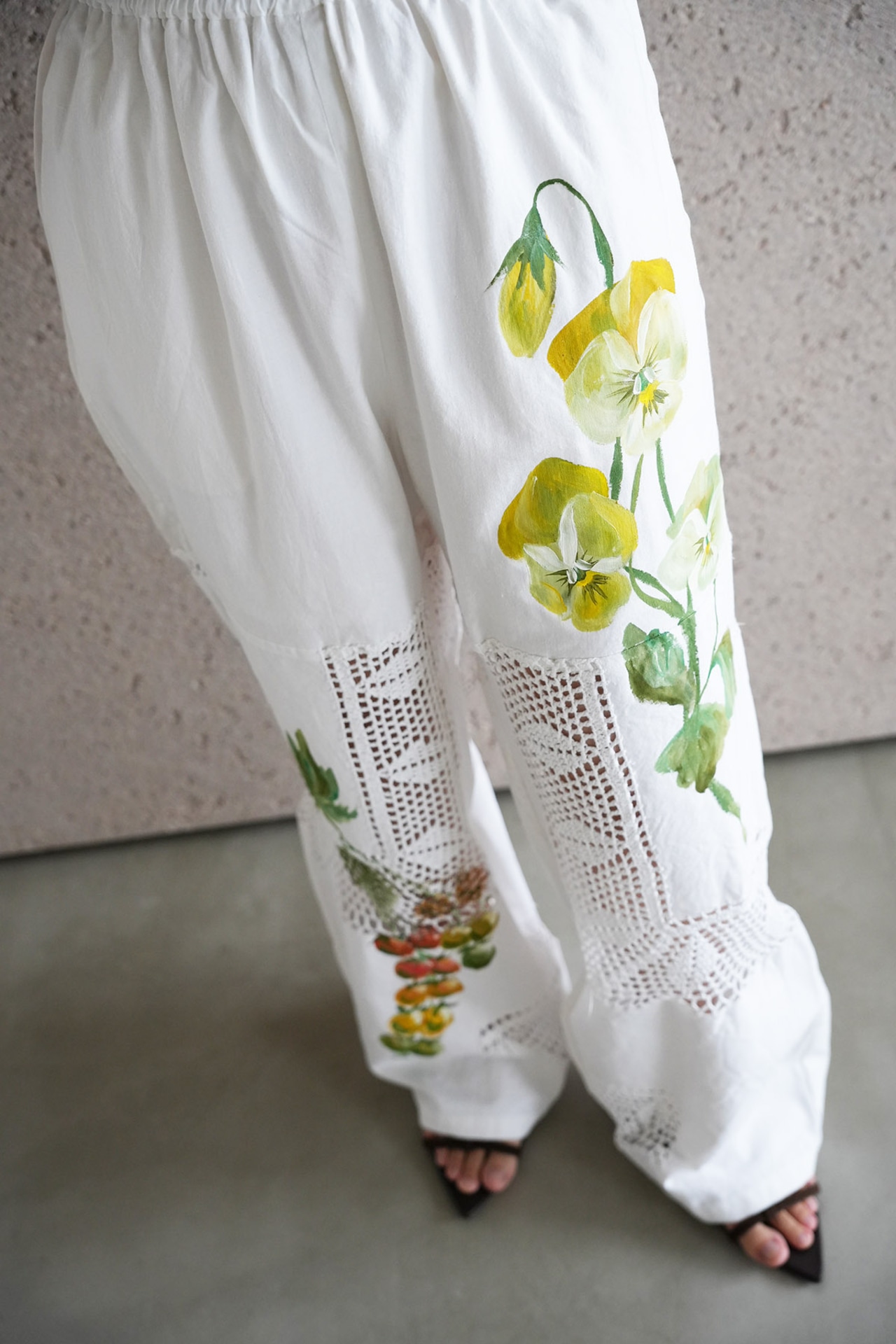 vintage lace pants tomato yellowpansy