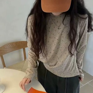 小花柄シアーロングTシャツ　2litr06589