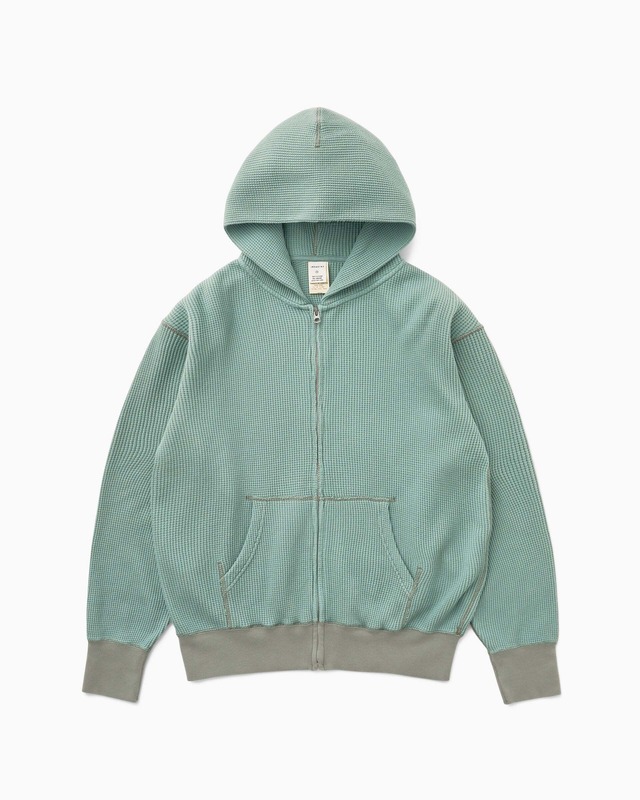 [Khakis] Waffle Full Zip Hoodie Dusty Teal 正規品 韓国ブランド 韓国ファッション 韓国代行 カーキス 日本 店舗 (Khakis)