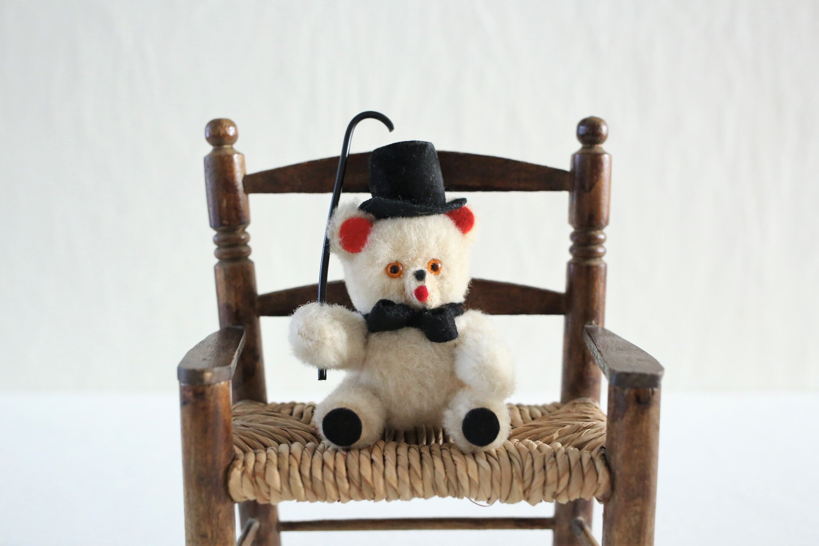 フランス アンティーク ヴィンテージ 『ステッキを持った小さなテディベア』 N-02960