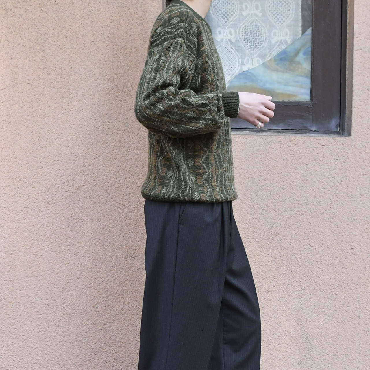 design acryl knit khaki