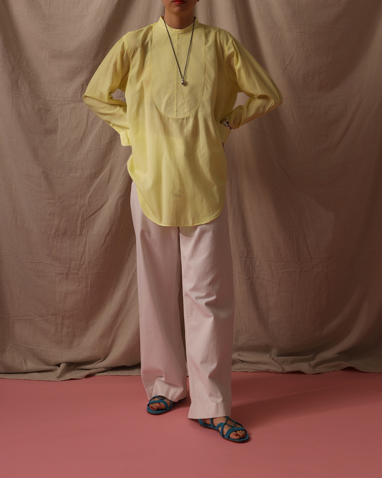 1940's Arrow / Open Back Shirt / Size L - 菜の花