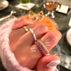 18k High quality /  cz color pave ring【 8type 3size 】º