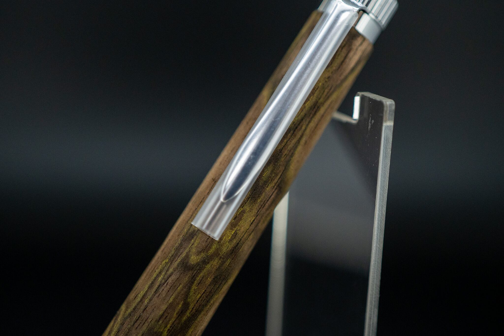 【魅惑の黒い紋様】黒柿 孔雀杢 極上 ④ silver BP