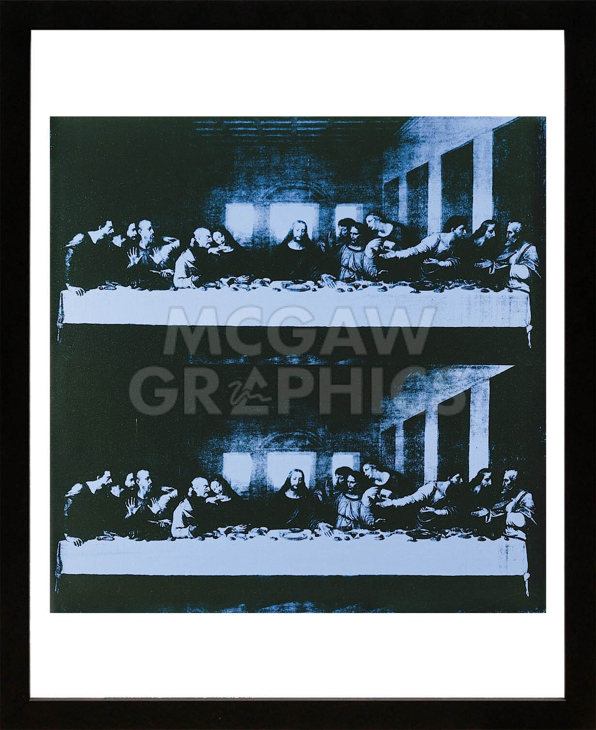 アンディ ウォーホル 絵画「最後の晩餐 ,1986(ブルー)」展示用フック付 