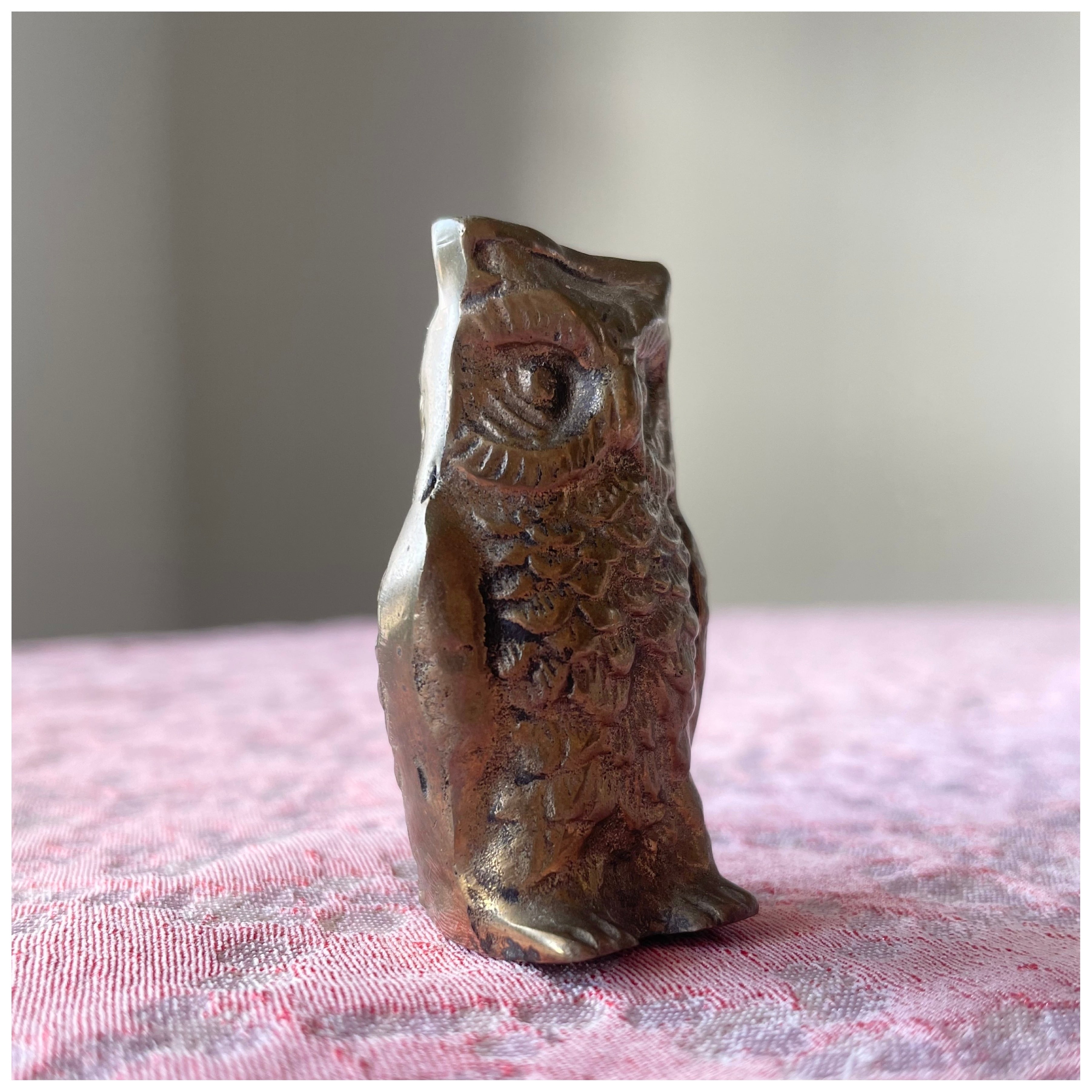 フランス買付 ヴィンテージ ミニオブジェ 真鍮 フクロウ ラッキー