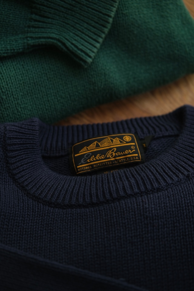 Utah／80's "Eddie Bauer" cotton knit／navy