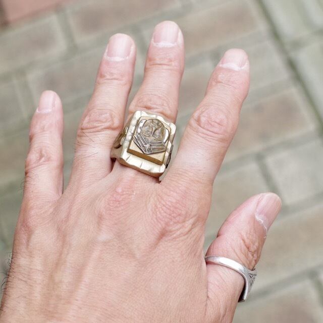 Vintage Mexican Biker Ring / ヴィンテージ メキシカン バイカー リング アステカ族 | 古着屋 仙台 biscco【古着  & Vintage 通販】 powered by BASE