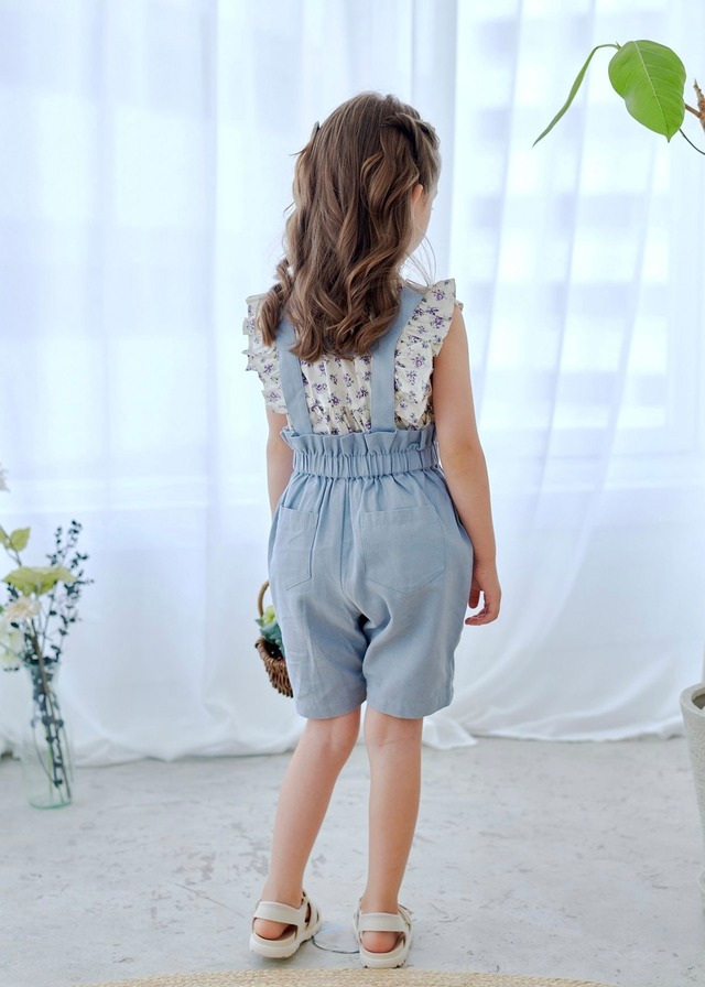 フリルウエストサス付ハーフパンツ〈Bule〉