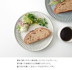 黒陶白釉 しのぎ ライン プレート 23cm おしゃれ パスタ皿 美濃焼 カフェ食器 ワンプレート ランチプレート