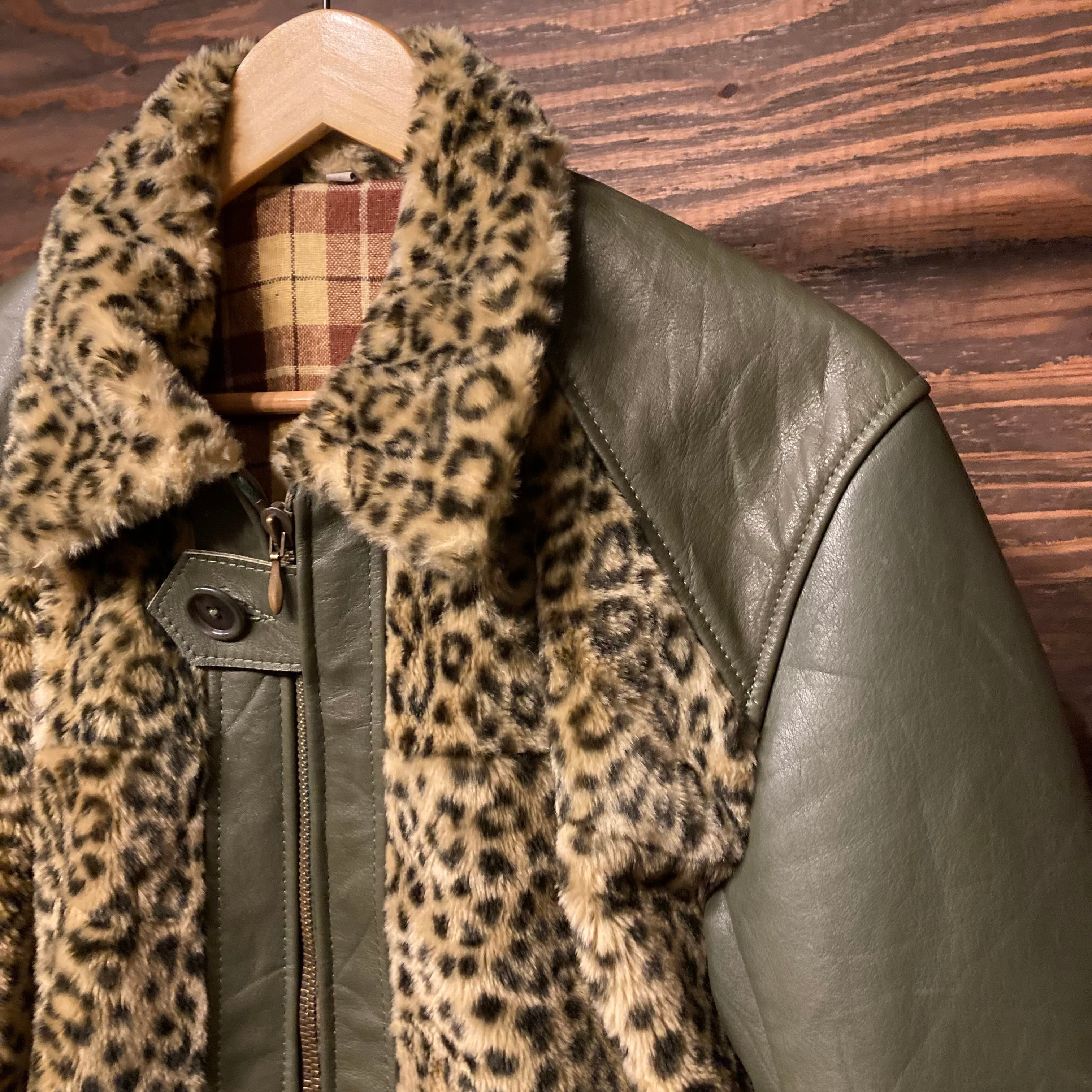 Vintage Leather Grizzly Jacket 再構築 熊ジャン オワジャン