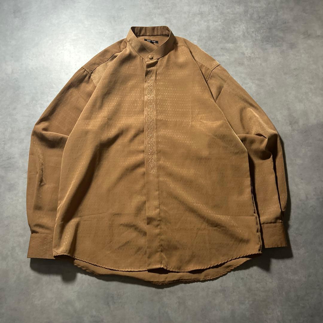 BRUTTNI 刺繍 チロリアン ノーカラー シンプル ヴィンテージ シャツ