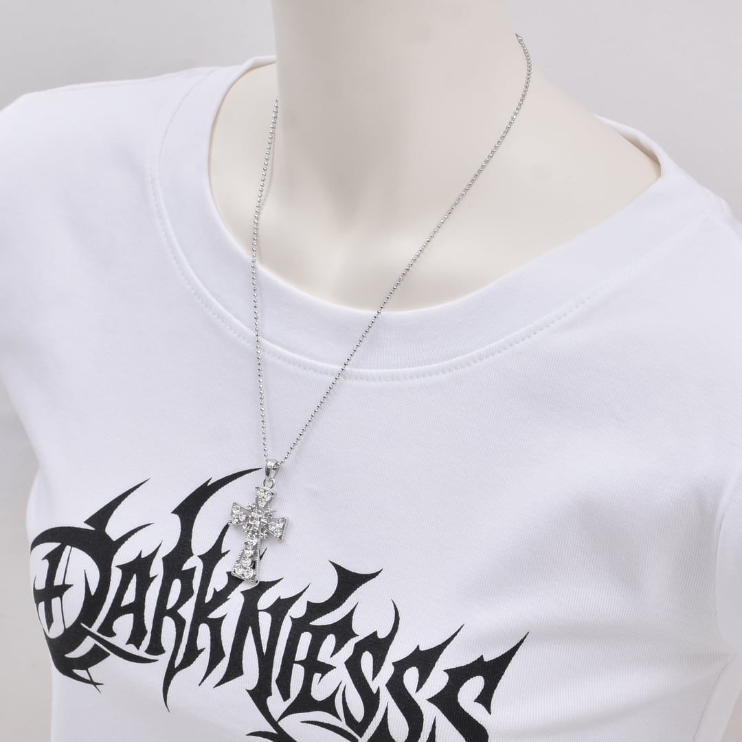 9/7 完売BLACK再入荷！】ラインストーン フォルメクロスネックレス