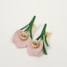 EARRINGS || 【通常商品】 SINGLE FLOWER EARRINGS PINK GREEN || 1 EARRINGS || GREEN x PINK || CRSR0708A