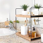 小物 収納 木製 ラック ２層 収納棚 化粧品収納 キッチン収納 香水 アクセサリー 玄関 おしゃれ 北欧