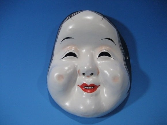 お面（張子） くわえ付 おかめ | 浅草仲見世 模擬刀・踊り小道具の小山