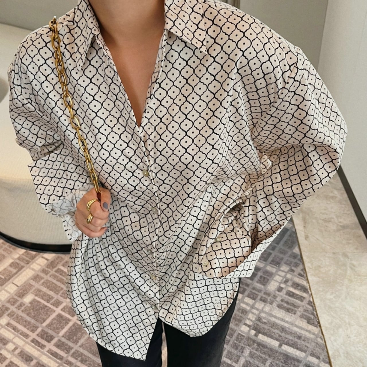 Geometric Pattern Shirt 00755