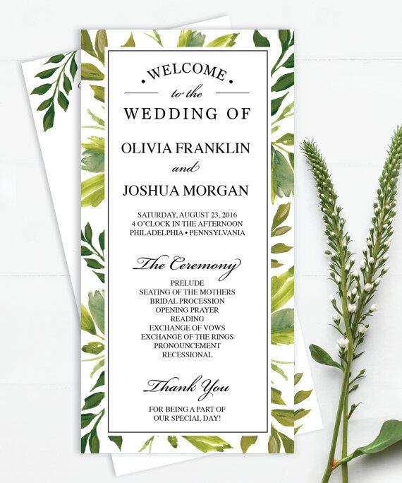 【SimpleGreens】ゲストが何名でもこの値段♥︎自分で作る海外風ウェディングプログラム表キット│結婚式