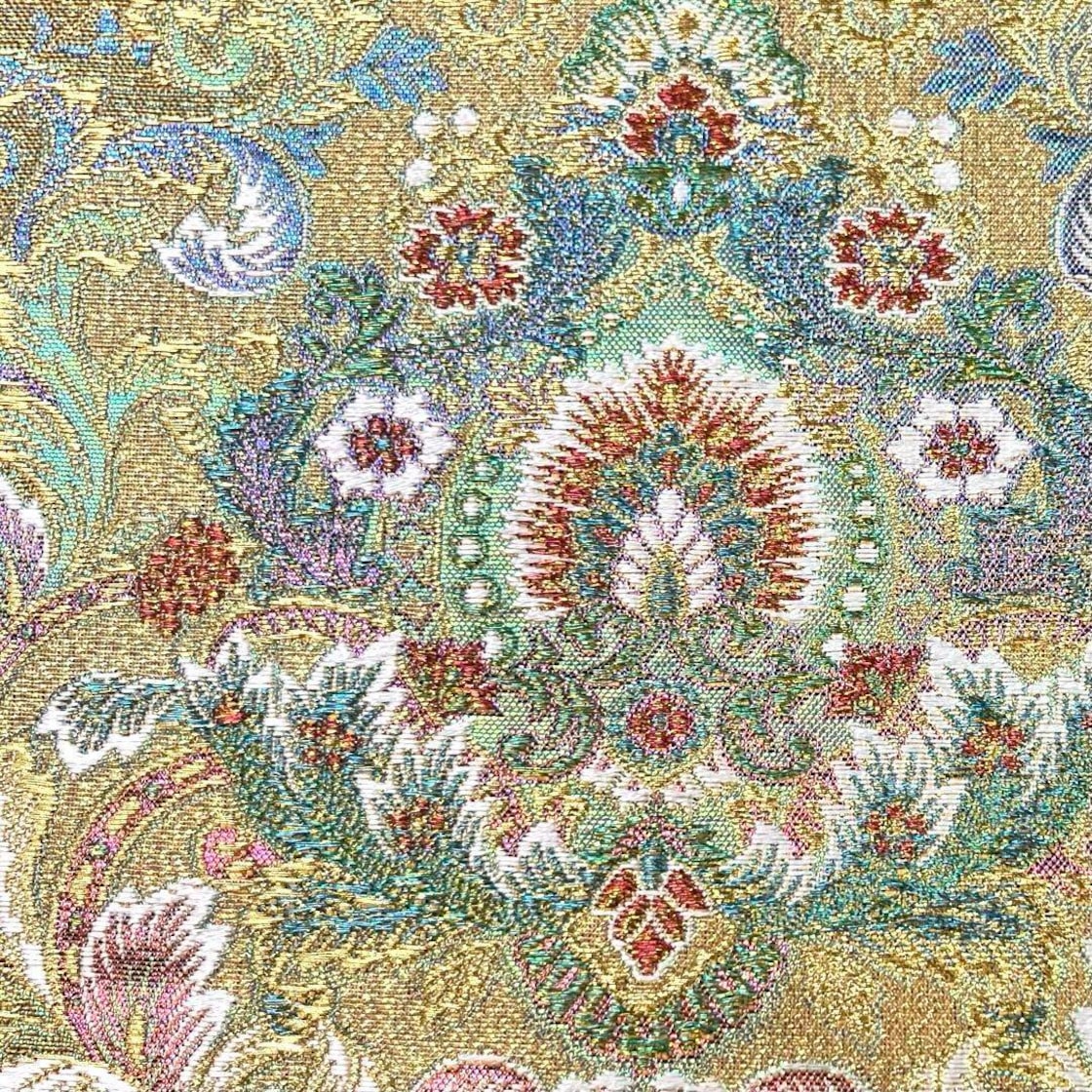 袋帯 珀珠綴 煌びやかで美しい華柄模様 金糸 O-3976 | Pay ID 