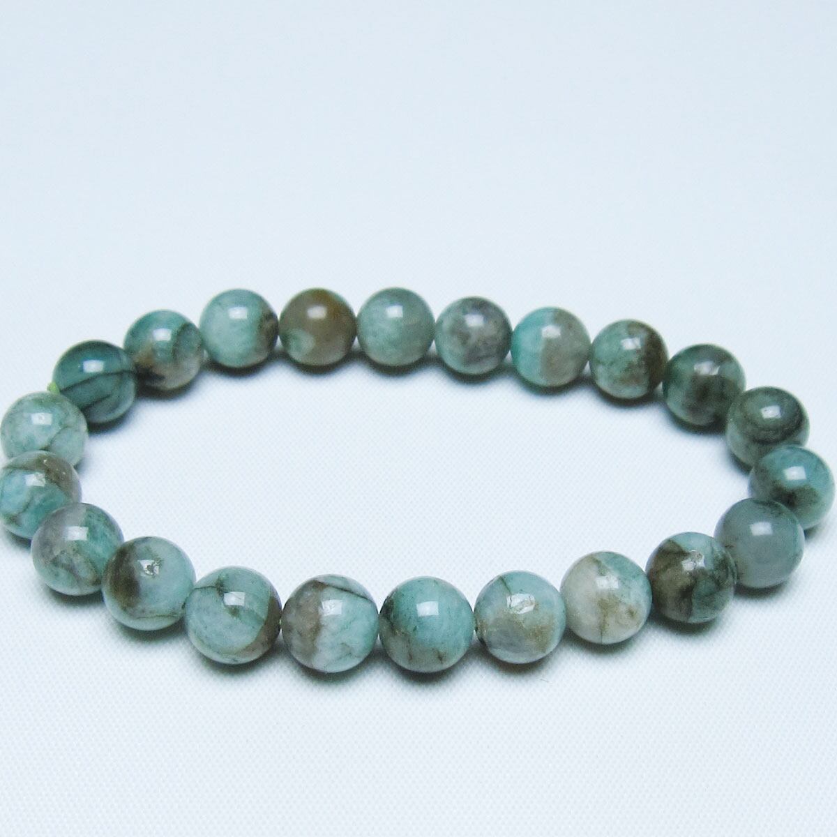 エメラルド ブレスレット 9mm 一点物 メール便可 [M便 1/10] 111-46082