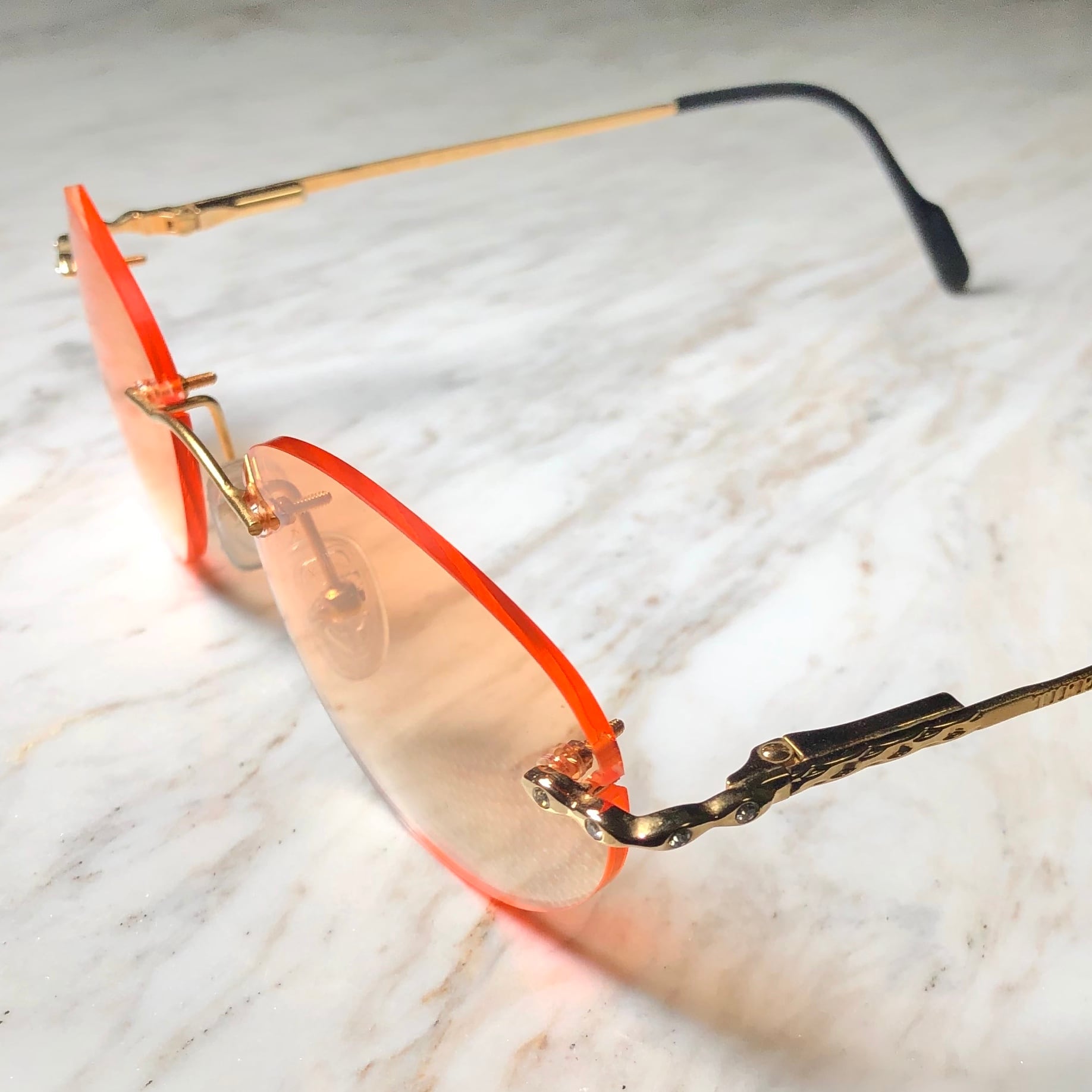 vintage TIFFANY LUNETTES 23k gold plated deadstock glasses 