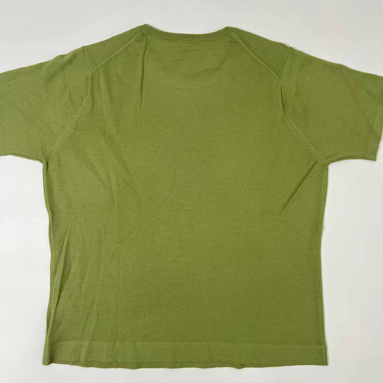 Leilian レリアン ハイゲージ 半袖 ウール ニット セーター 11/グリーン レディース