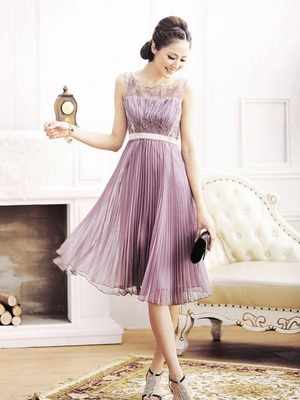 ★送料無料★17号（3L)★ビーズ飾りシルクプリーツのワンピース(OPN2428)