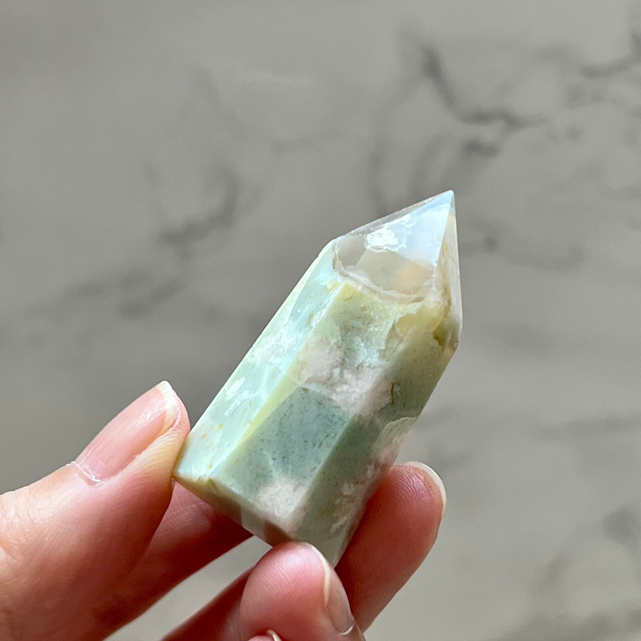 グリーンフラワーアゲート タワーT29*天然石インテリア*パワーストーン*天然石置き物