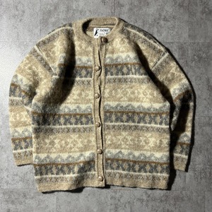 80s FLOSS ノルディック アイスランド製 ウール カーディガン L / 身幅57 着丈70cm