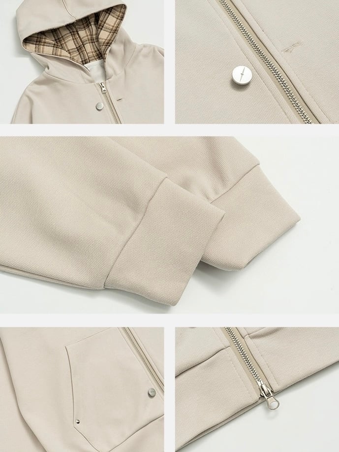 確認(っ'-')♡ チェックインナーフルジップパーカー / Check Inner Full Zip