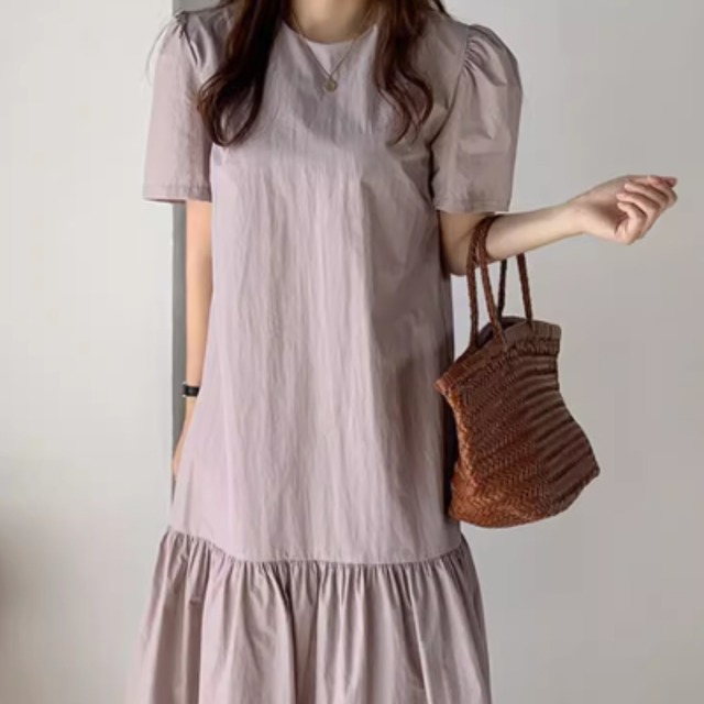 切り替え肌見せワンピース　21499