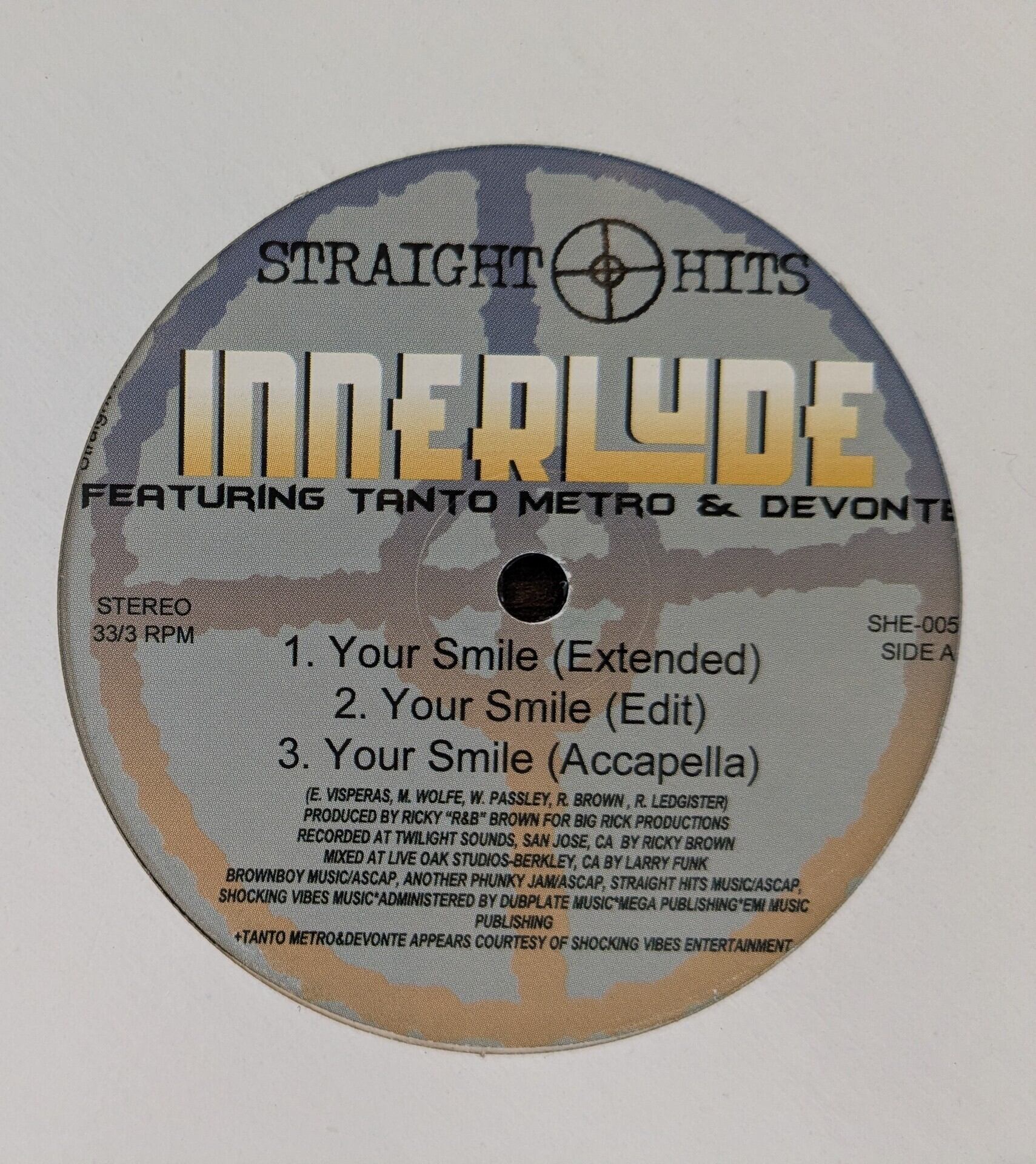Innerlude「Your Smile / Do You Wanna Dance」:12inchレコード | 音と
