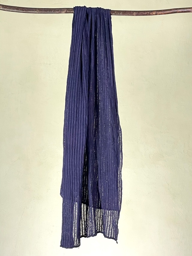 絹あきは（空羽）織り布（ストール) ～茄子紺～　Silk akiha weaving cloth (scarf) ～navy blue～