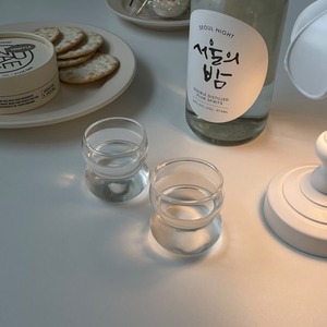 mini wave glass cup 2P set / ミニ ウェーブ ガラス コップ シロップ 焼酎 韓国 インテリア 雑貨