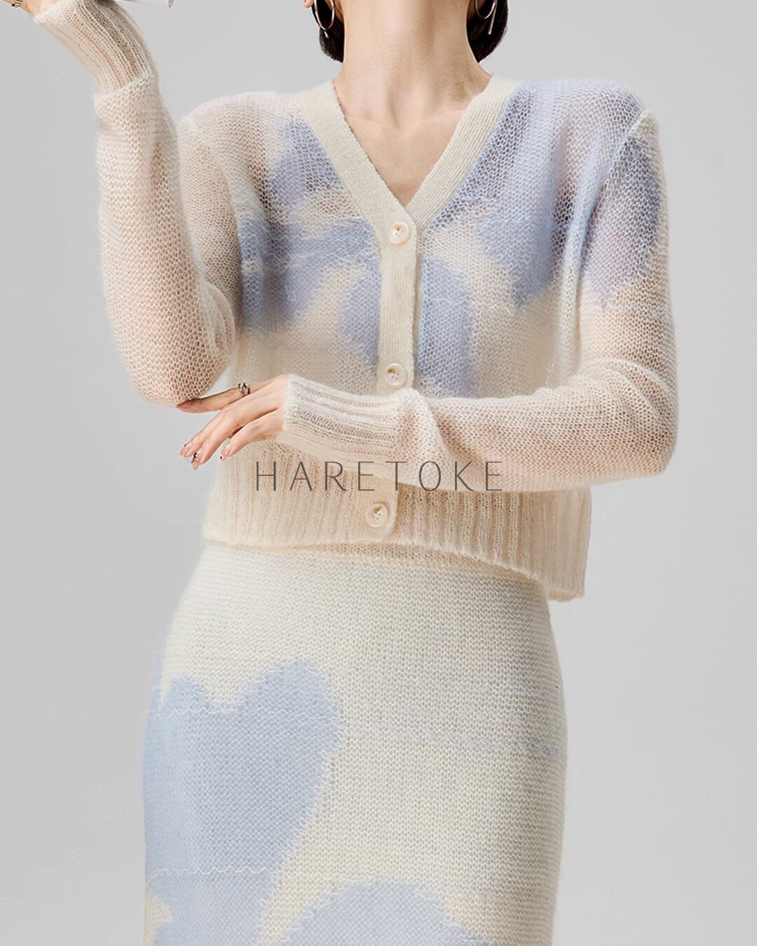 グラデーションモヘアニットセットアップ KN481028 | ハレトケ HARETOKE