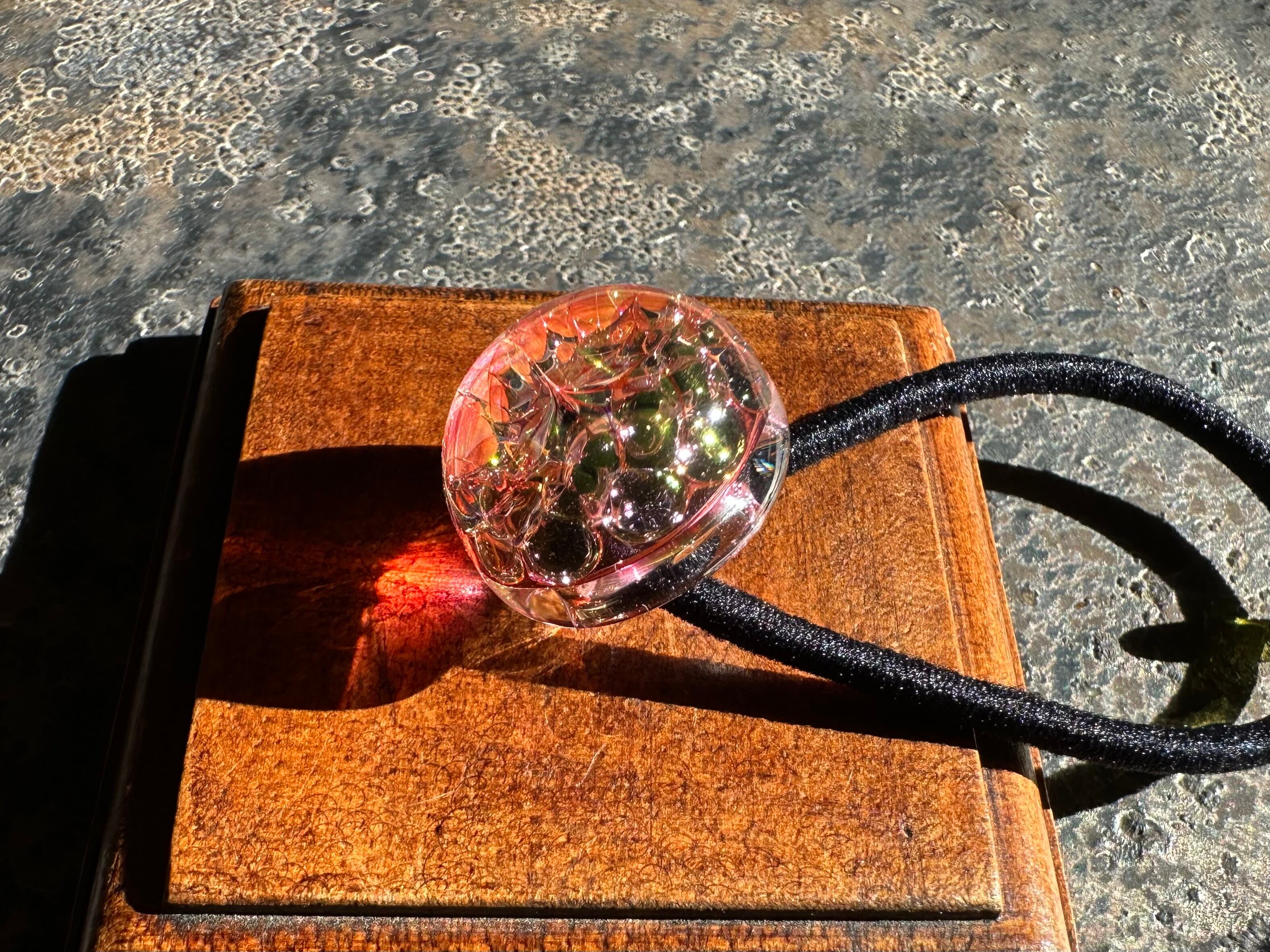 【Pink Flower】ピンクの花ヘアゴム sizeS