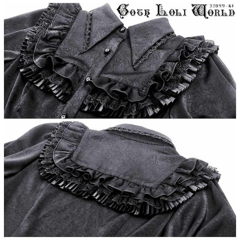 即納/送料無料】IW114 ゴスロリファッション フリル半袖 ブラウス