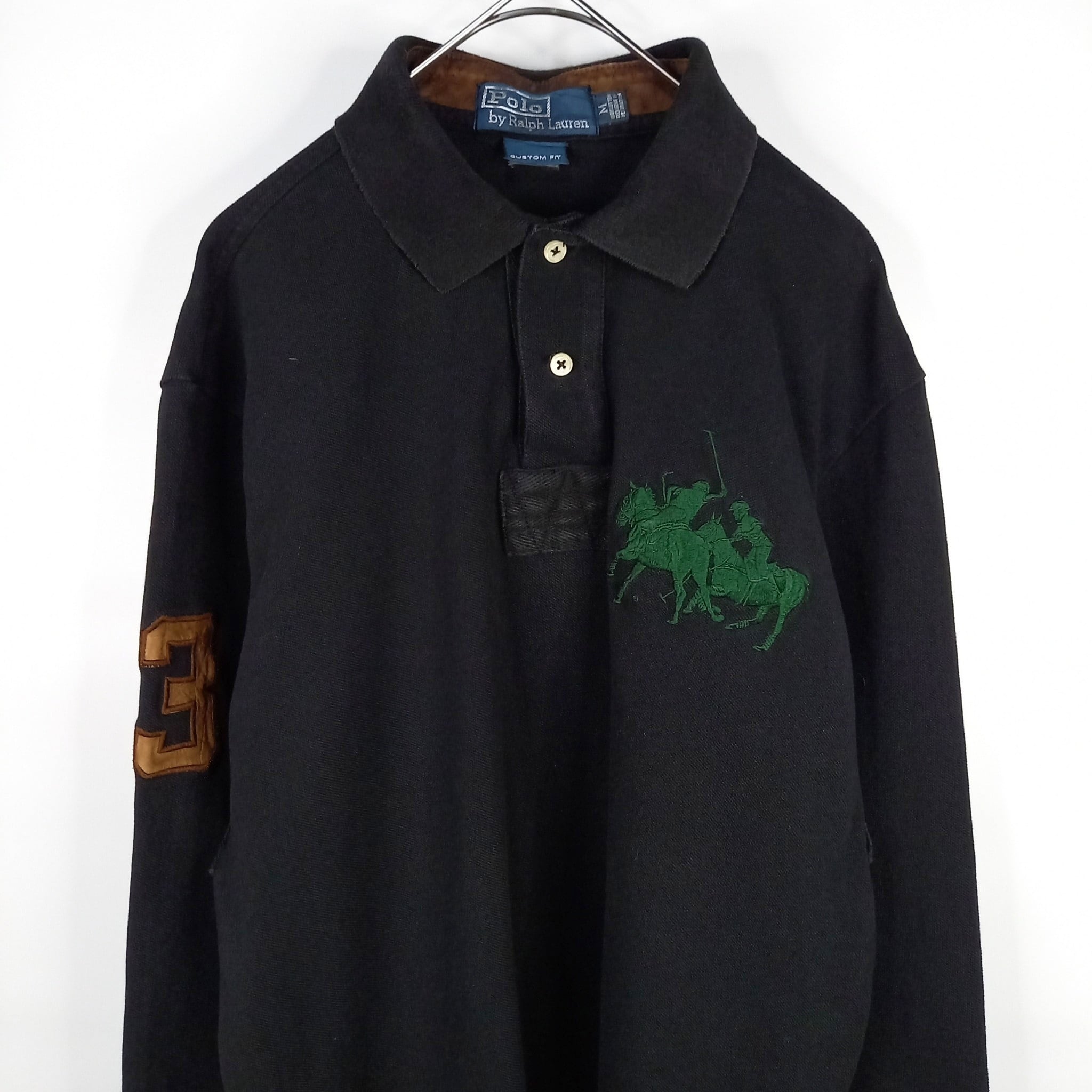【稀少】Polo by Ralph Lauren ビックポニー刺繍長袖ポロシャツ ポロラルフローレン ビッグポニー 長袖 ポロシャツ 刺繍ワンポイント