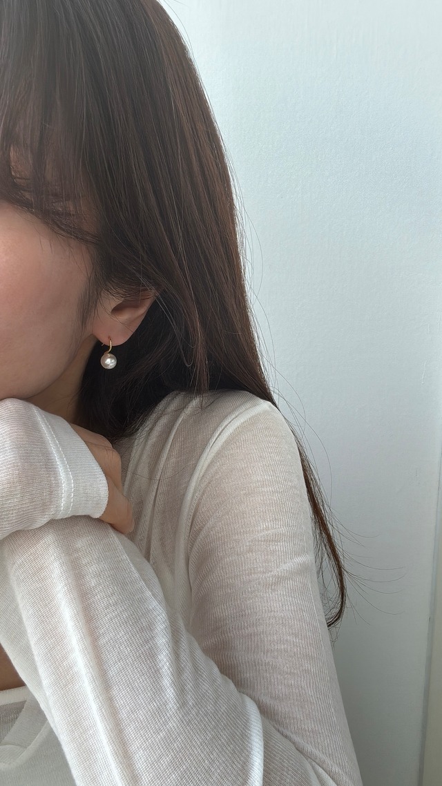 (即納) Fil. / Hook peral stud pierce | 2color