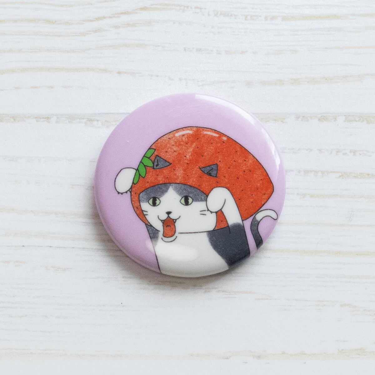 にゃんズ缶バッジ / グッズ 缶バッジ 水玉 フルーツ 水彩 イラスト 猫