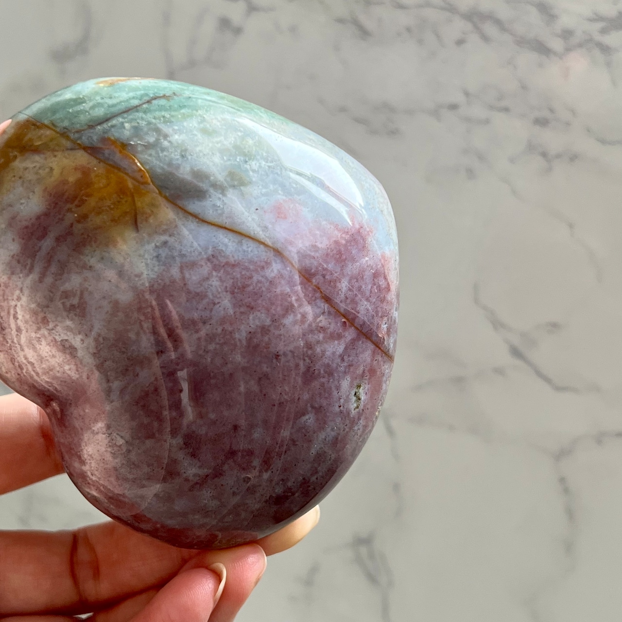 オーシャンジャスパー*大きめハート2*天然石インテリア*置き物